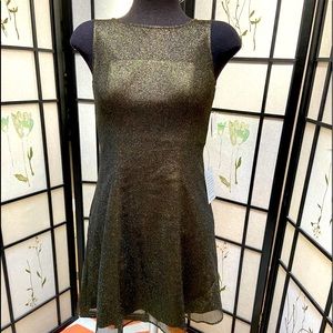 NWT Aidan Mattox dark deep metallic green dress sz 0